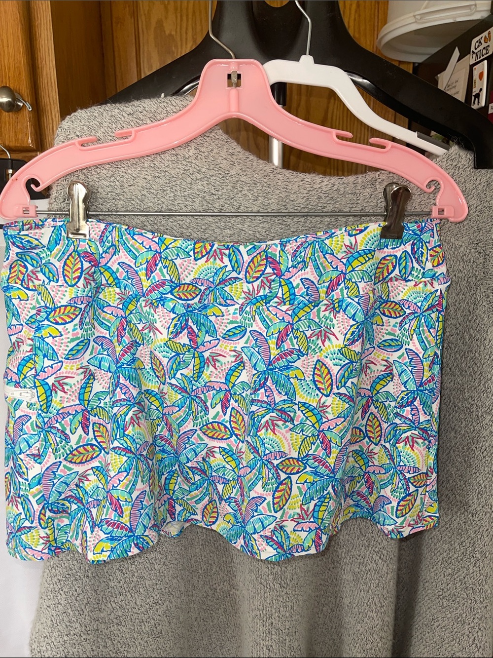 Sunsets Tropical Leaf Palm Skort Swimwear Large